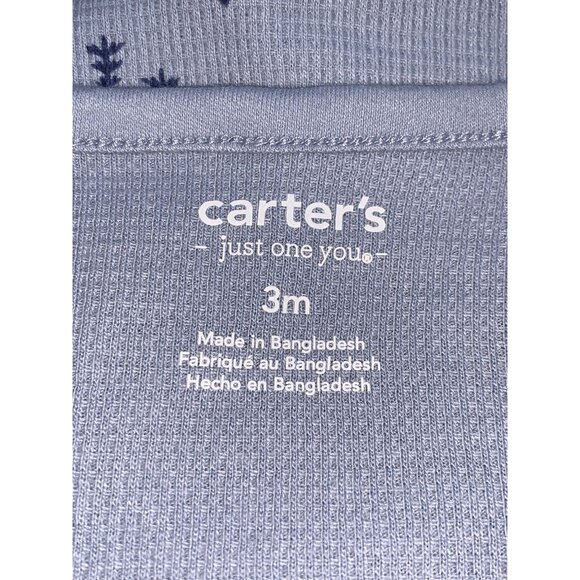 Carter's Baby Boy Pajamas Blue 2-Way Zipper Blend Size 3M - Picture 6 of 6